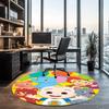 CoComelon Printed Round Rug Carpet Chair Rug Area Rug Entryway Doormats,for Office Chair Living Room Bedroom Kitchen Room.