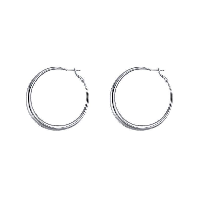 2025 Plaqué Argent Boucles d'Oreilles Métal Géométrique Cercles Mode Cool Style Élégant Design Simple et Élégant Cadeaux de Vacances