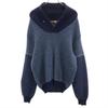80s Wool Black Tag Old Long Sleeve Sweater L Navy Knit Thick Men's Used