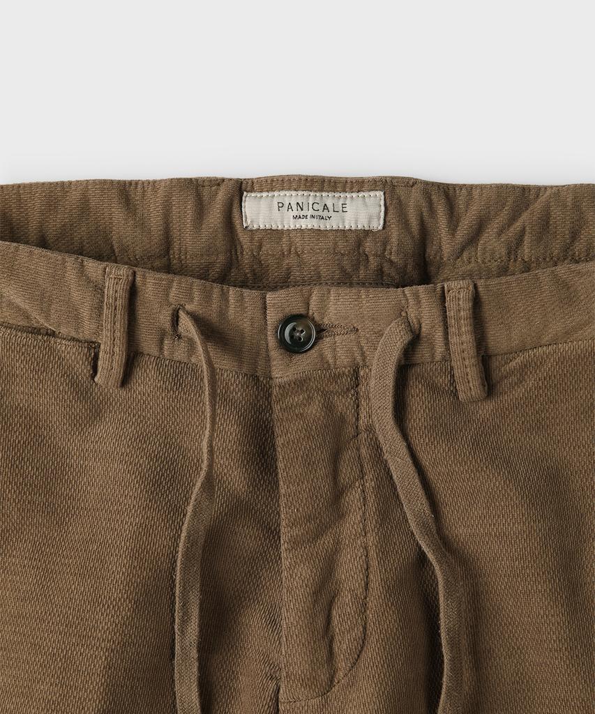 PANICALE Brown Drawstring Cotton Regular Fit Pants