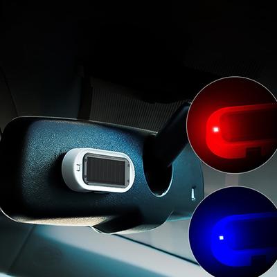 Araba Sahte Güvenlik Işığı Güneş Enerjili Simüle Kukla Alarm Kablosuz Uyarı Anti-Hırsızlık Dikkat Lambası LED Yanıp Sönen Taklit