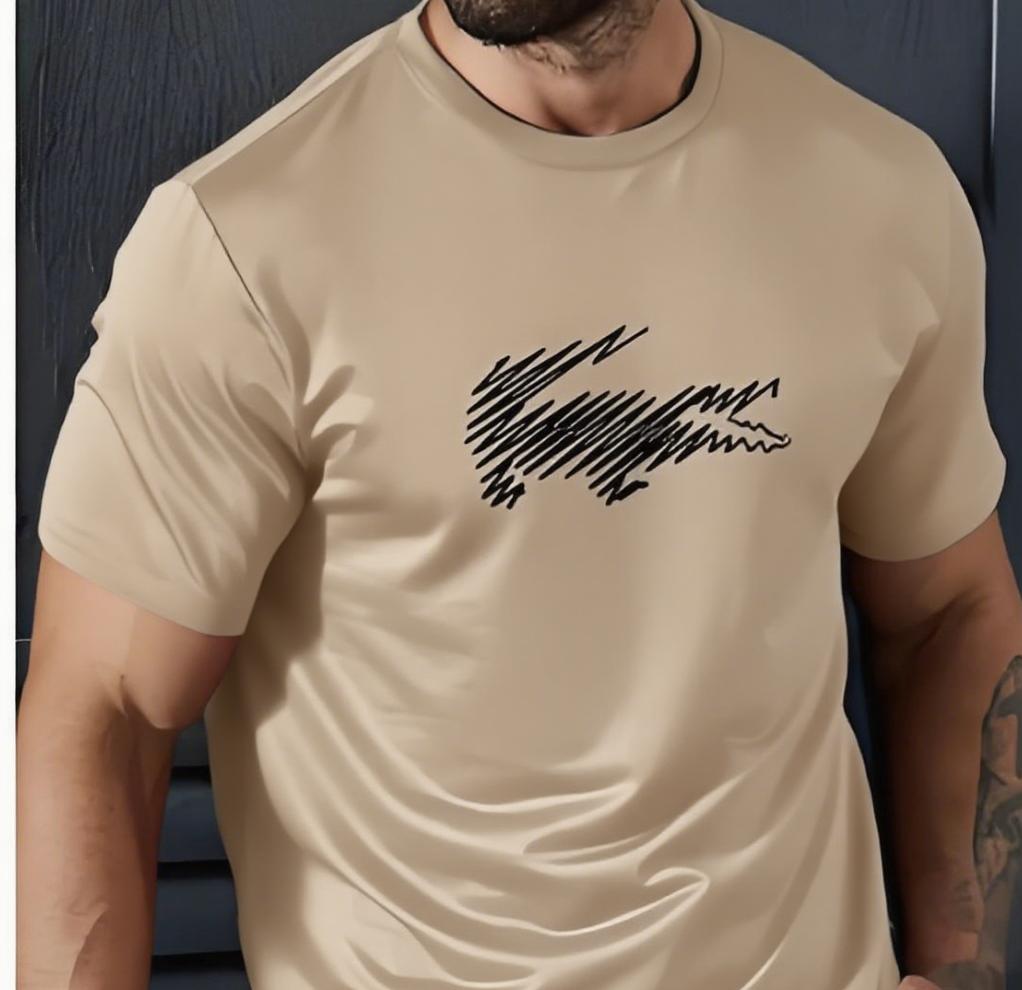 

Модная мужская футболка с крокодиловым узором, уличная одежда, повседневная футболка, хлопковая, с коротким рукавом, скидка по времени L