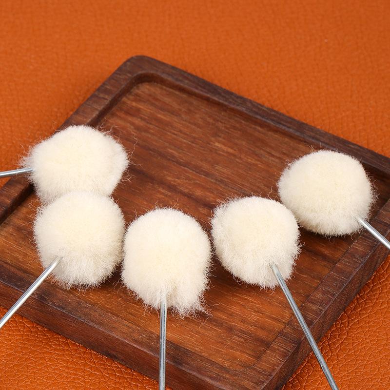 10PCS Dyeing Wool Ball Brush for Leather Carving Dyeing Paste Coloring Leather Care Tool