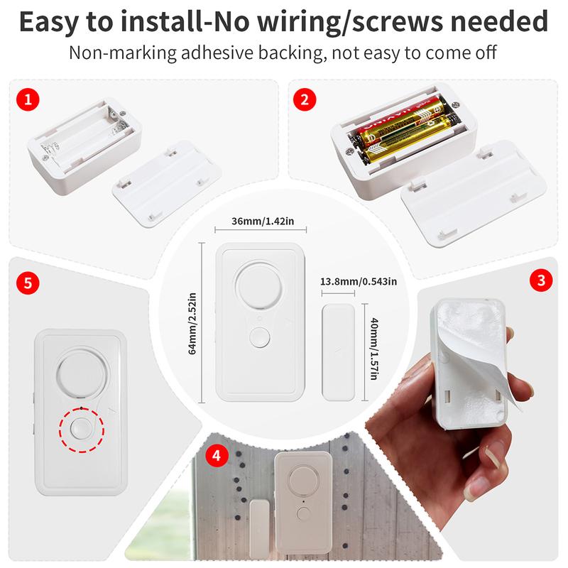 Refrigerator Alarm Door Window Burglar Sensor Alarm Door Open Detectors Freezers Close Reminder Security Protection