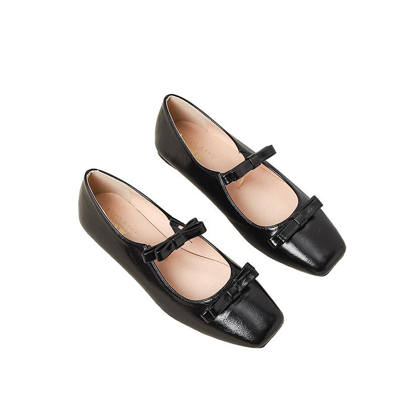 

Women s 2026 Bow Single Strap Mary Jane Flats - Square Toe, Shallow Mouth, Flat Bottom 39