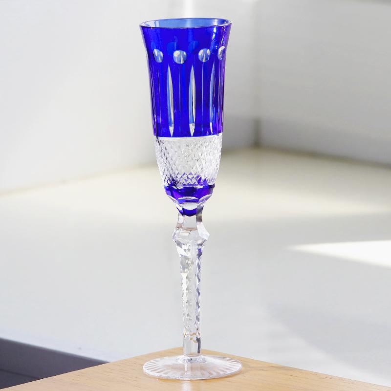 Stile Antico multi colore e cristallo di vetro tagliato a mano bicchieri da vino hock con stelo e base tagliati Decorazione Tavolo Bar di Casa