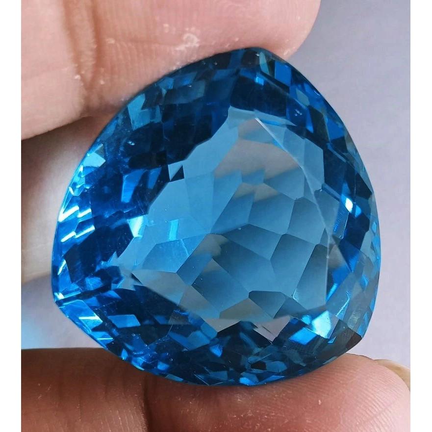 Blue Topaz Large Swiss Brazilian Trillion Cut 85+ Ct Stunning Gemstone