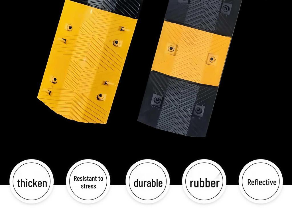 Rubber Speed Bump: Door, Road, Groove, Ramp Mat - Parking Wheel Stopper with Shock Absorption.