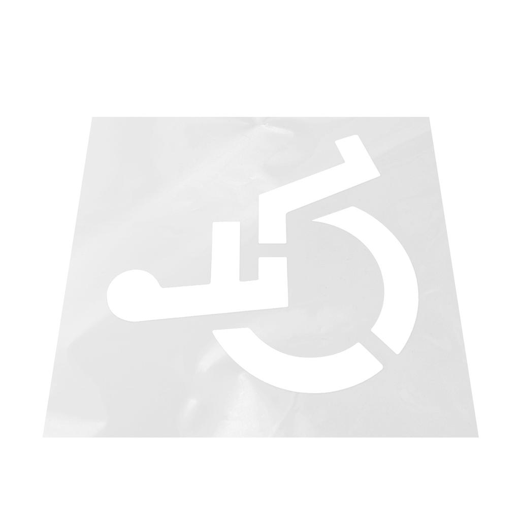 Handicap Stencil, Reusable Silicone, Foldable Disabled Parking Tool, Mold Template for Garage Sidewalk Painting, Translucent White