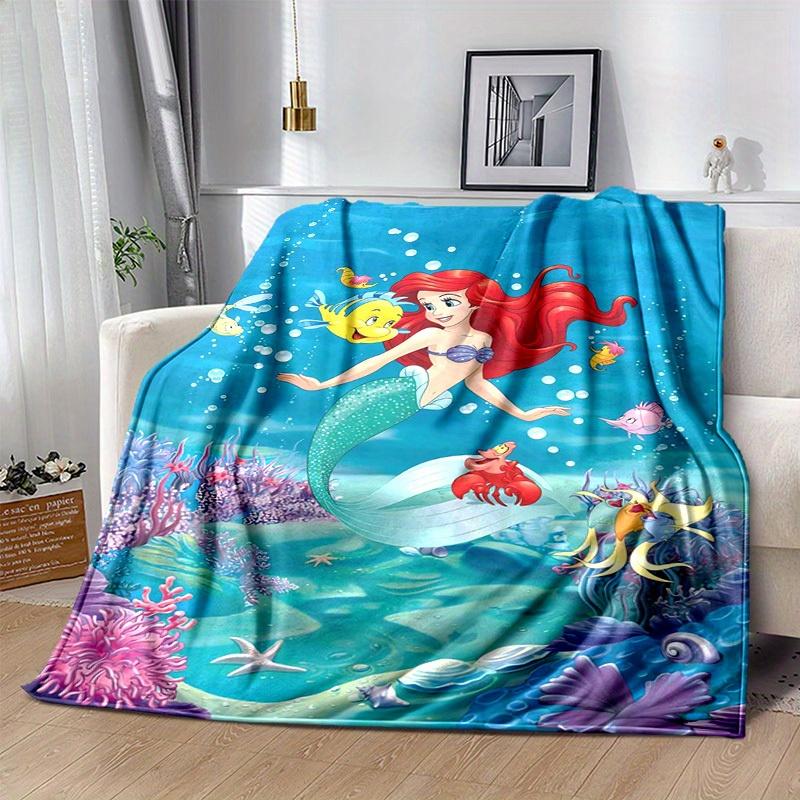 1PC Cartoon Mermaid Blanket, Underwater World Decorative Throw, Perfect for Home Decoration, Gift Idea, All Seasons Use, Living Room, Travel