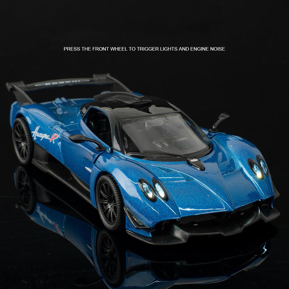 1:32 Pagani Huayra R Supercar Alloy Car Model Sound and Light Pull Back Children's Toy Collectibles Birthday Gift