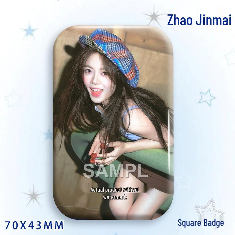 Zhao Jinmai Star Idol Laser Tinplate Square Brooch Pendant