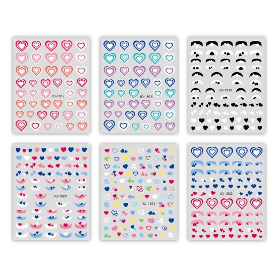 Nail Sticker Self Adhesive Waterproof Eye-catching Love Heart Print Fingernail Sticker DIY Nail Art Gadget Birthday Gift