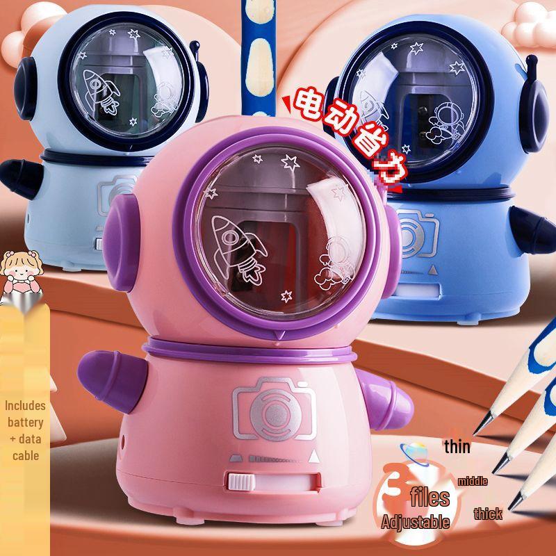 Electric Pencil Sharpener Gift Set for Primary School Children - Ideal Back to School Stationery for First and Second Graders