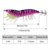 Luminous Soft-Footed Shrimp Sea Fishing Lure with Double-Layered Hooks Squid Bait Imitation Wood Shrimp Squid Hook for Fishing