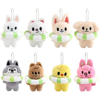 10cm Skzoo Yüzme Simidi Peluş Oyuncak Kawaii Skzoo Kurt Yavrusu Peluş Karikatür Dolgulu Hayvan Bebek Kawaii Arkadaş Oyuncakları Çocuk Hediye