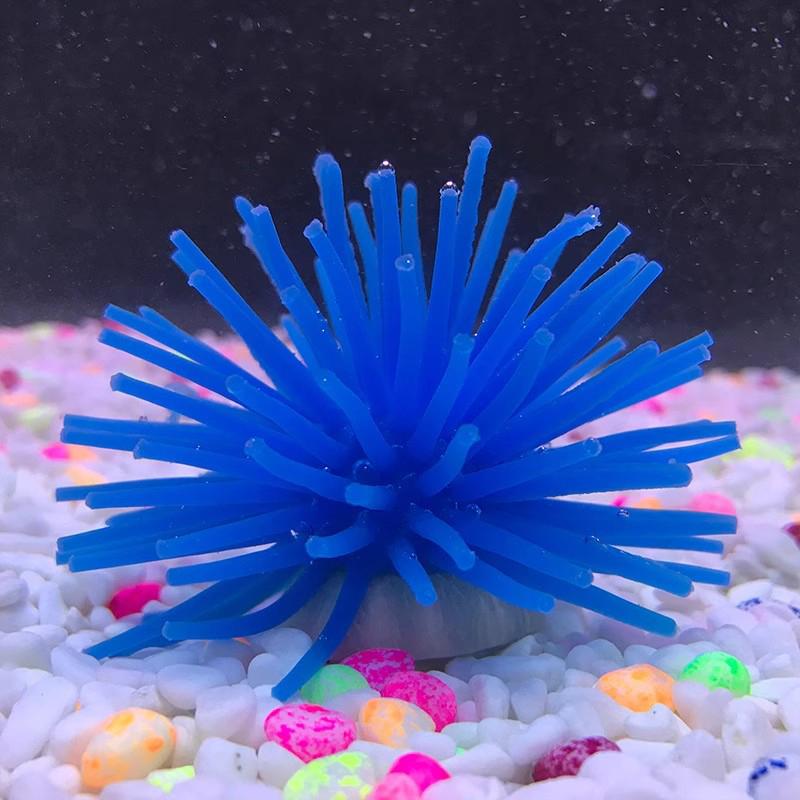 Aquarium Silicone Simulation Sea Anemone Sea Urchin Color Artificial Coral Plant Fish Tank Ornament Decoration Accessory
