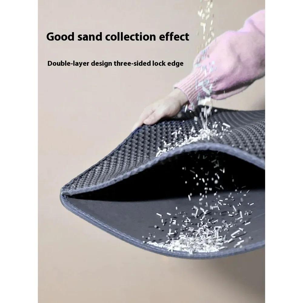 90X60CM Double Layer Waterproof Nonslip Cat Litter Mat Washable Sand Trapping Pet Toilet Mat for Cat Cleanliness In Home