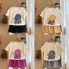 Child Short Sleeve Suits Boys And Girls Casual Tshirt +Shorts 2pcs Round Neck Tees Solid Color Shorts Toddler New Costume Sets