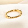 Trendy 2MM Tri-Color Stainless Steel Ribbed Ring