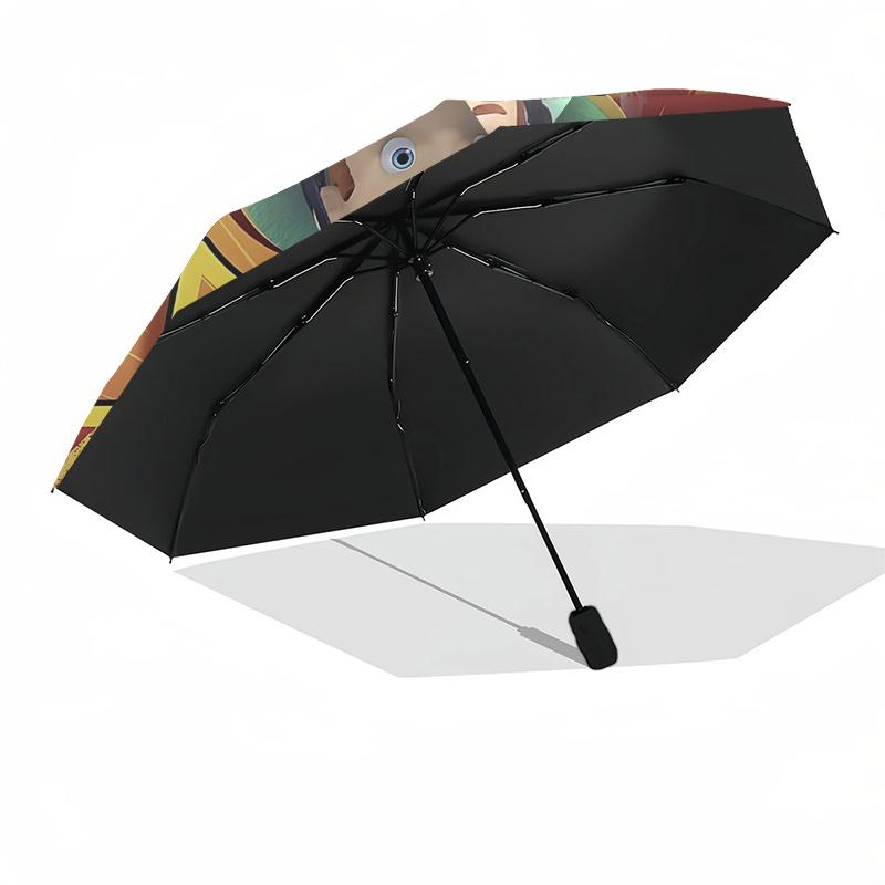 Fireman Fire Trucks Themed Travel Umbrella-8 Ribs Automatic Opening and Closing, Portable Folding Design, Compact and Stylish Umbrella Suita