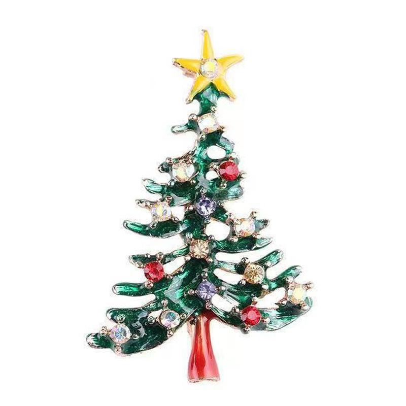 Christmas Tree Brooches For Women Unisex Plant Pins Multi-Color Available Holiday Party Accessories Gifts