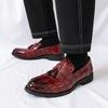 Dress Business Leather Shoes New Brock British Leather Shoes Men's Tassel One Pedal Loafers Men's
