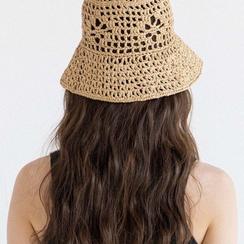 POHIES RAFFIA BUCKET HAT-BEIGE