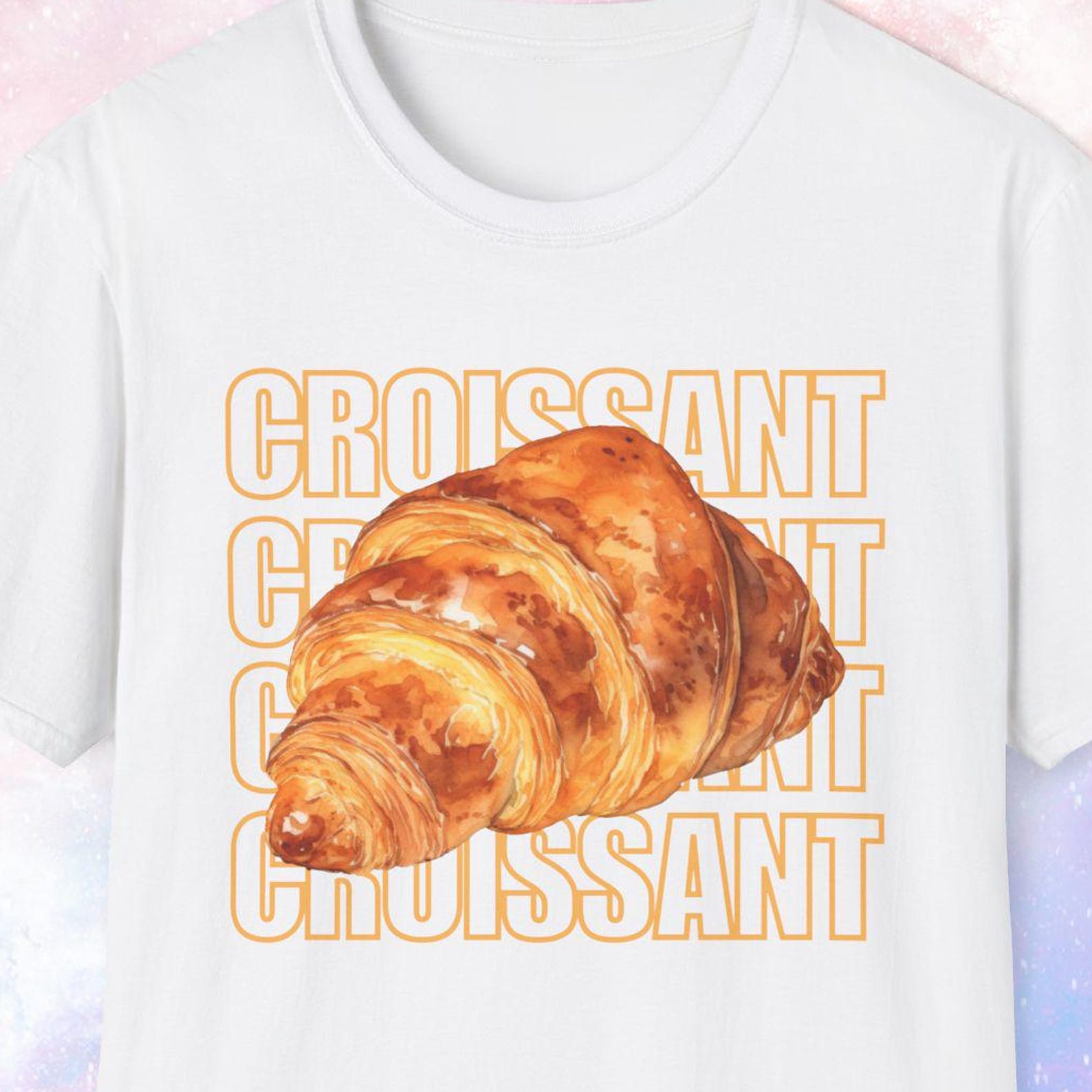Croissant Shirt, Croissant Gift, Croissant Lover Gift, Retro Shirt, Pastry Lover Gift, Croissant Print, Croissant Watercolor Graphic 3XL