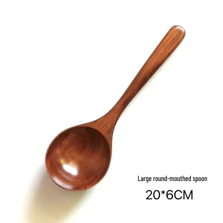 Japanese Solid Wood Extra Large Rice Spoon - 20x6cm Long Handle, Celebrity Food Streamer Style.