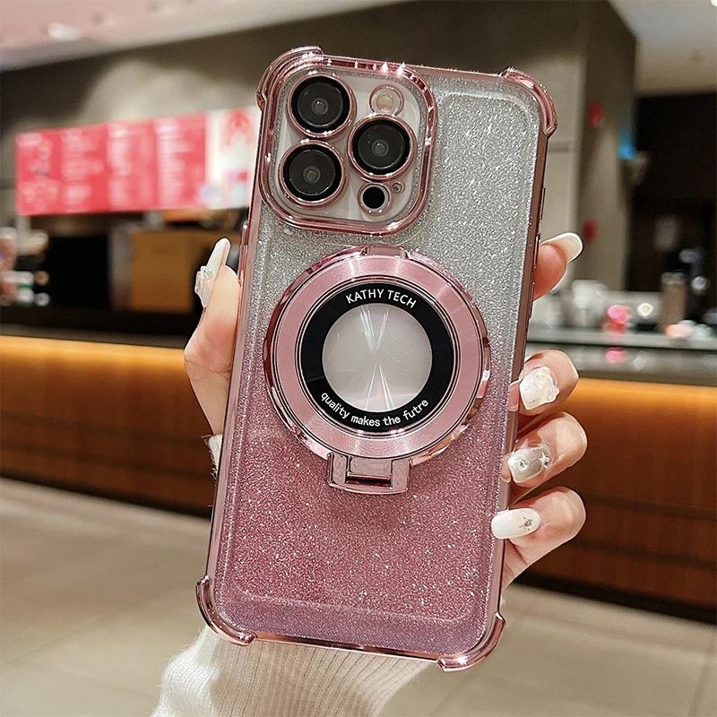 Note13 Plating Magnetic Holder Case On For Xiaomi Redmi Note 13 Pro 4g 5g 13pro 12 Redmi13 13c Silicone Stand Cover Poco X6 M6