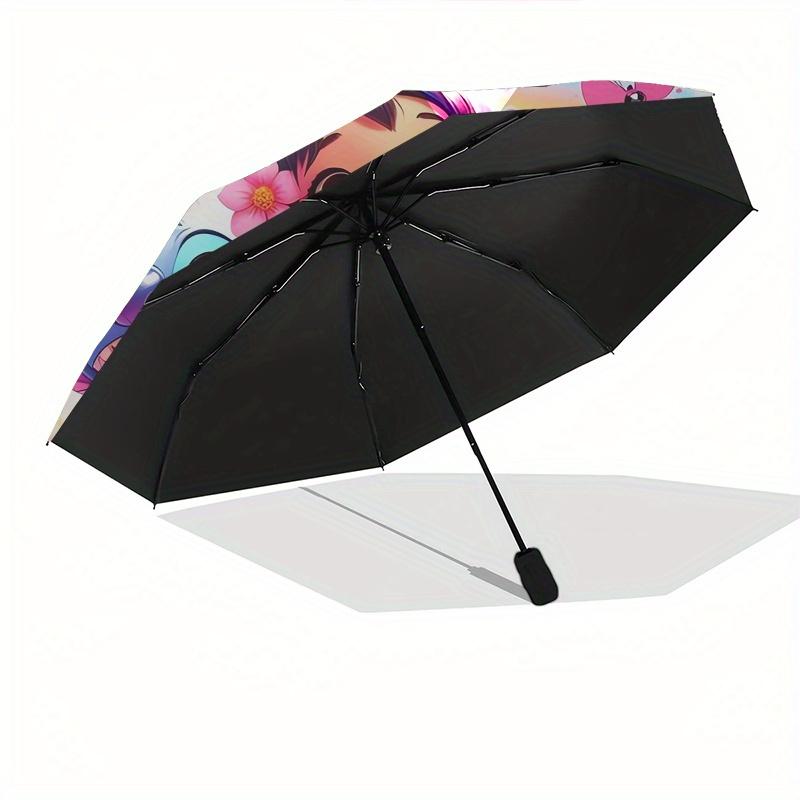 Lilo, Stitch Automatic Opening and Closing Umbrella 8 Ribs Windproof Portable Folding Umbrella, Suitable for Casual and Business Outings,for Gifts