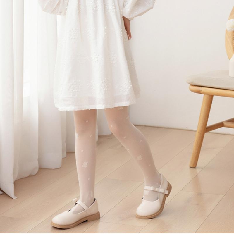 Soft Velvet Tights for 4-15 Years Girls Breathable Snagging Proof Design Ballet Dance Practices Leggings Bear Pantyhose