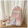 School bag ins high value large capacity transparent pain bag cute junior high school student computer backpack high school student backpack tide