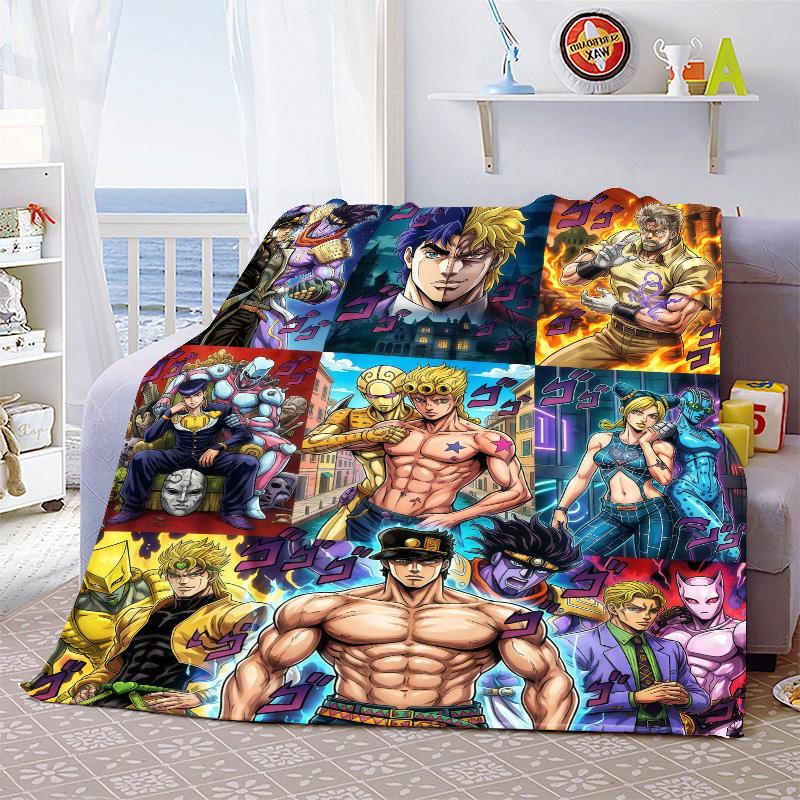 JoJo Bizarre Adventure Throw Blanket Flannel Soft Cozy Warm Blanket for Sofa Bed Lightweight Home Decor -QJY