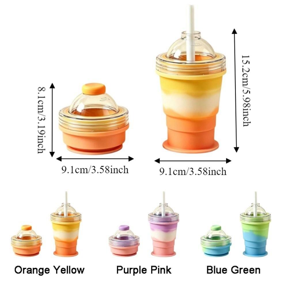 Silicone Foldable Ice Ball Cup Food Grade Collapsible Silicone Cup Portable Travel Tumbler Office
