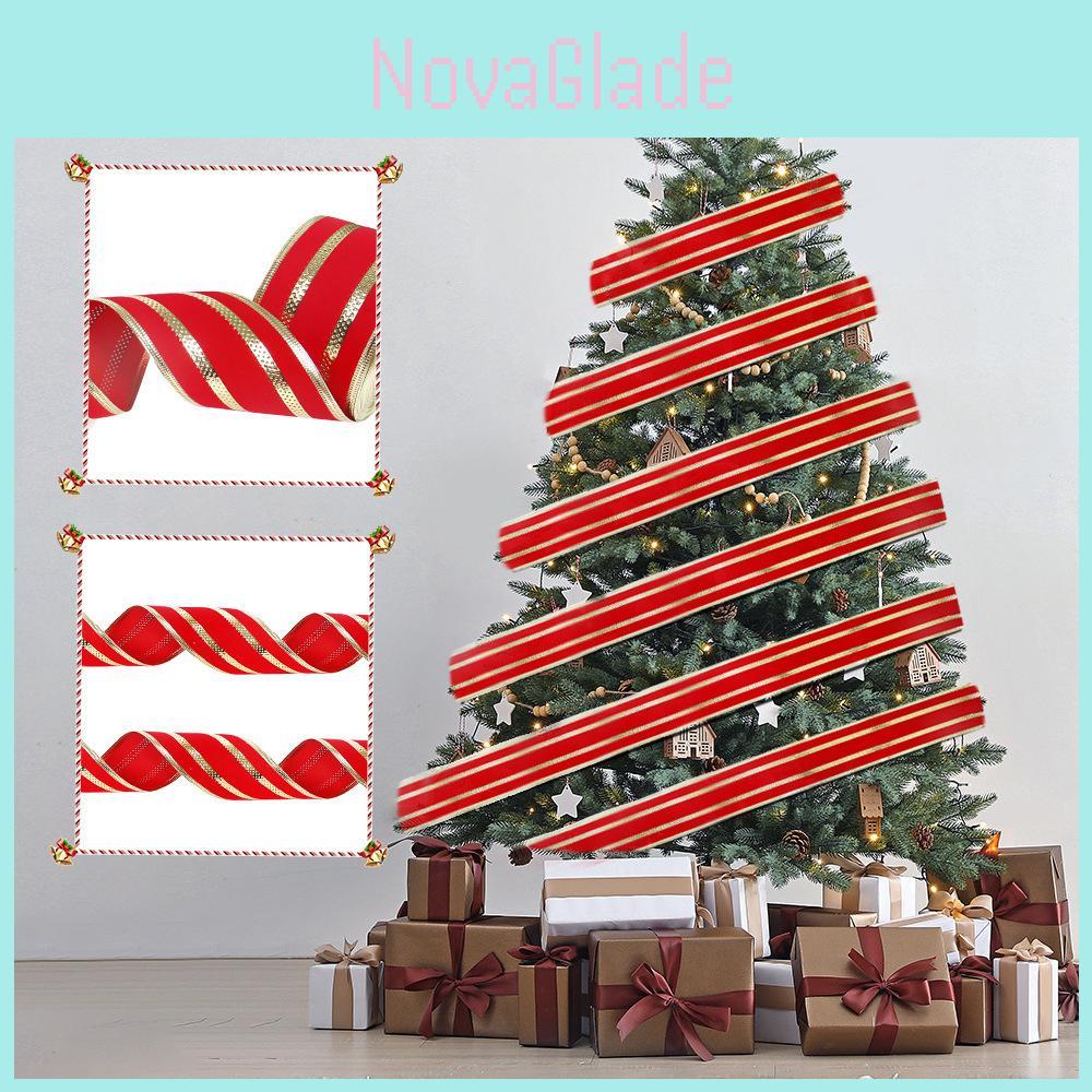 Luxurious 10 Meter Red Velvet Christmas Decorative Ribbon For Festive Celebrations