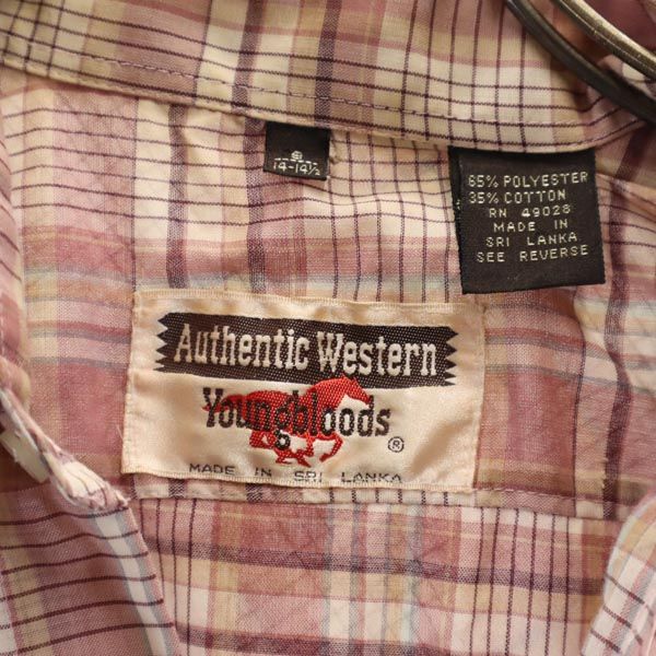 Youngbloods Authentic Western 80s vintage check Long sleeve Western shirt Men's Used