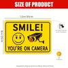 4pcs Smile Your On Camera Metal Sign, Video Surveillance Signs Outdoor, Yard,Property, Business Security Camera Aluminum Sign