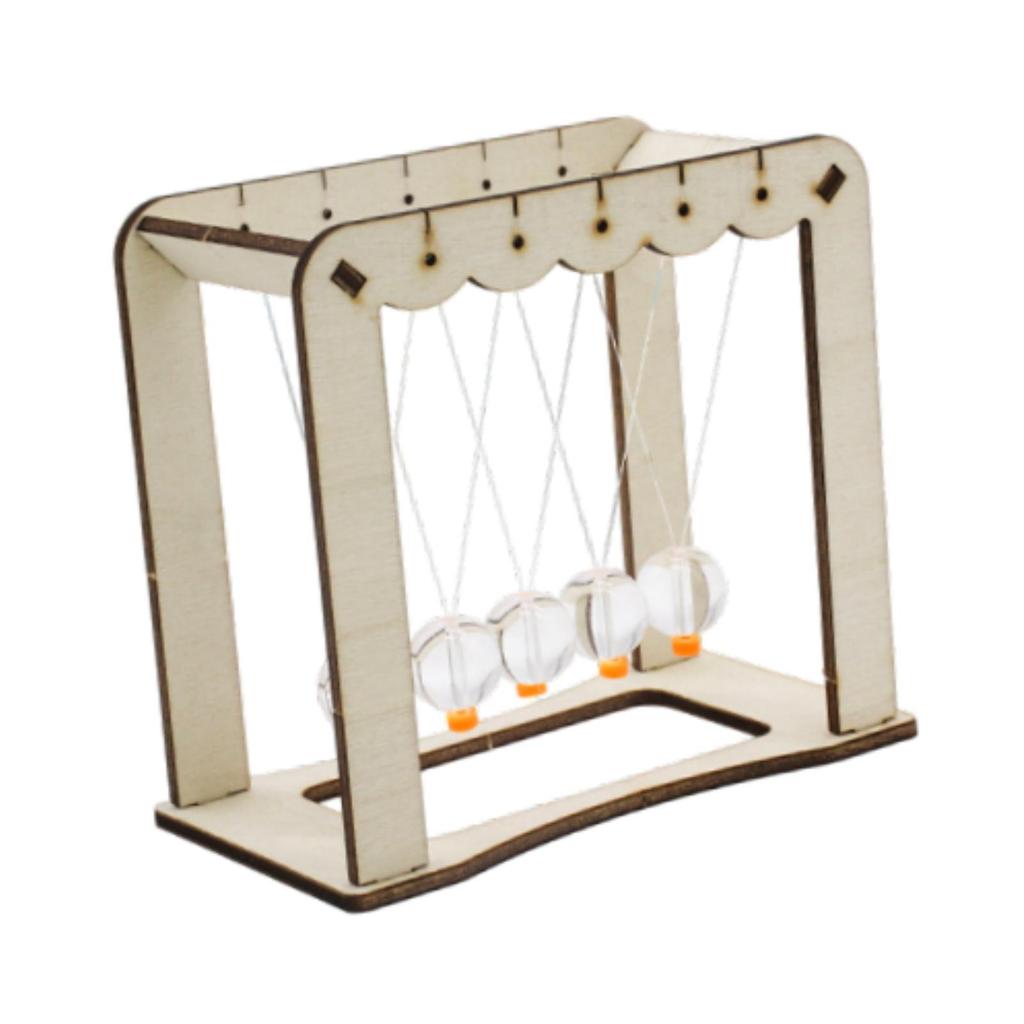 Newtons Cradle Balance Balls DIY Assembly Wooden Base Ball for Home Ornament Adults and Kids