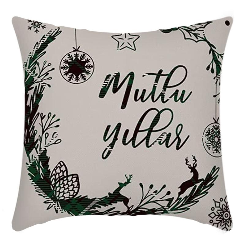 New Christmas Throw Pillow, Polyester Linen, Festive Dress Cushion, Bedroom Living Room Square Pillow, Cushion Pillow Case