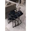 Master Hexagon Black Metal Black Glass 3-piece Nesting Table