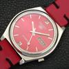 VINTAGE SEIKO 5 AUTOMATIC 7009A JAPAN MENS RED COLOR DIAL WATCH A701512-5 R206b-a701512