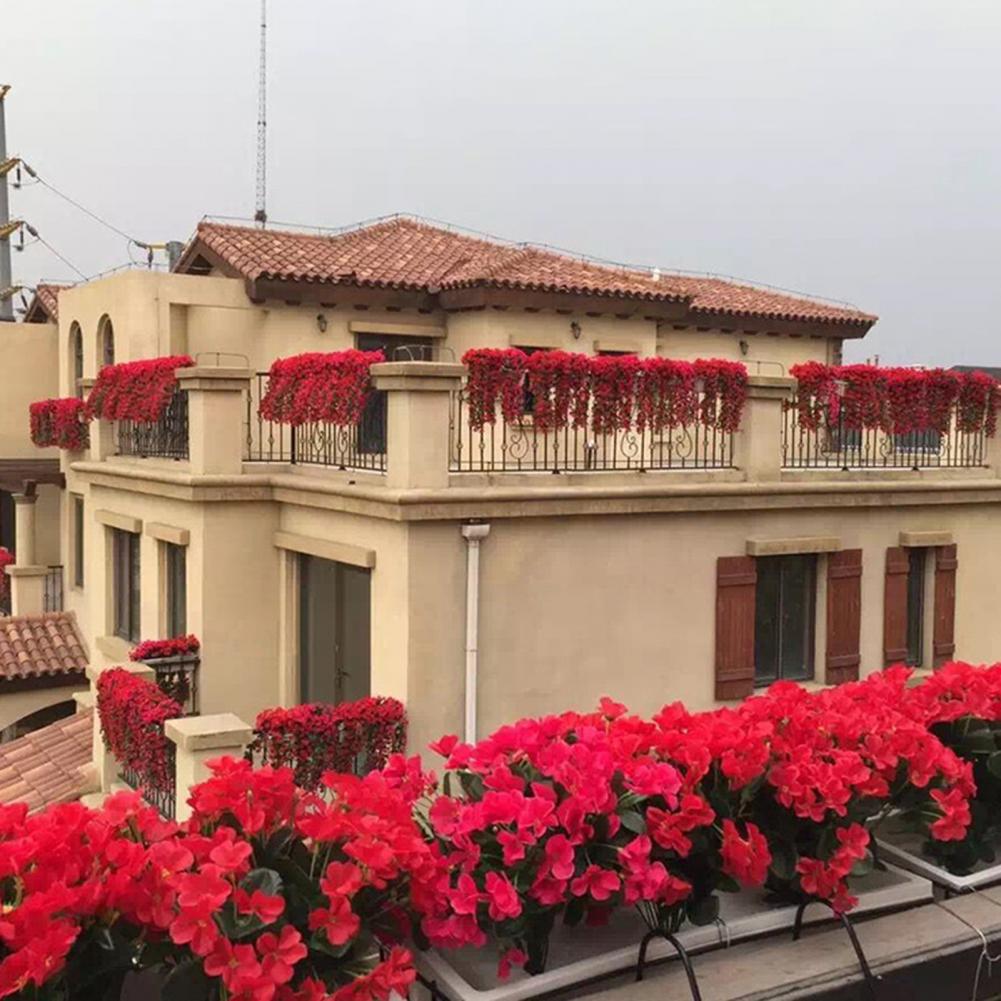 Artificial Hanging Violets Faux Violets with Long Vines for Home Wall Window Box Wedding Outdoor Garden Arch Decoration