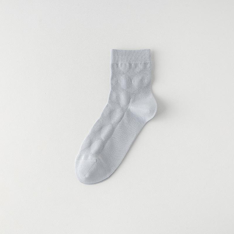 Men's Mid-calf Socks, Pure Cotton Summer Thin Antibacterial, Deodorizing, Sweat-absorbing Mesh Black Men's Business Suit Long Socks