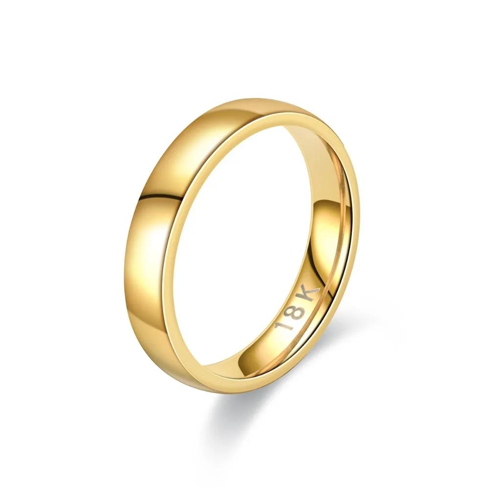 

Classic Simple Gold and Silver Color Stainless Steel Couple Rings for Women Men Luxury Fashion Wedding Finger Jewelry Lover Gift 5 золотой