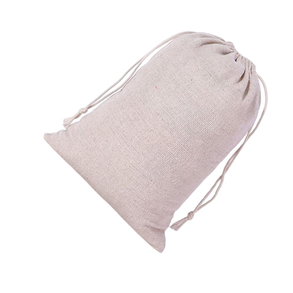 Cotton Linen Storage Bag Reusable Solid Color Sundries Underwear Household Drawstring Pouch Pocket Accessories