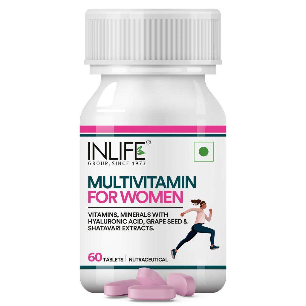INLIFE Women's Multivitamin Supplement, Zinc Vitamin C D, 60 Tablets