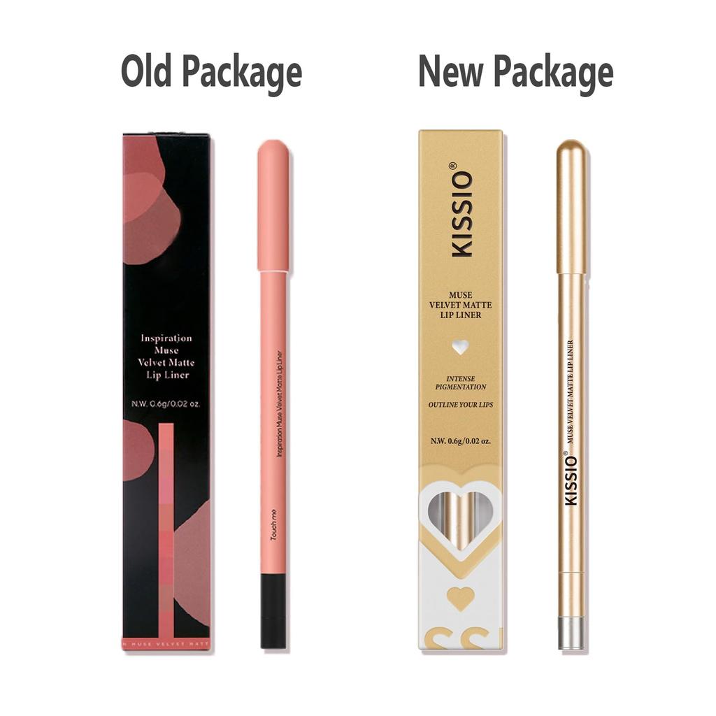 KISSIO Lip Liner, Creamy Lip Pencil, Long-lasting Lip Liner, with Sharpener, Matte Finish, Smooth and Soft, Non-drying, Easy To Use, Cruelty-free,