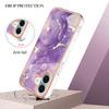 For iPhone 16 TPU Case with IMD Marble Pattern Electroplated Back Cover